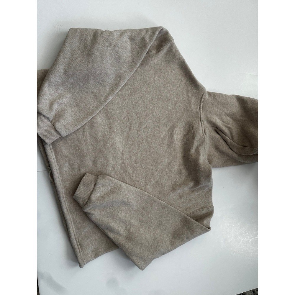 Savage X Fenty Cropped Hoodie Oatmeal Heather Beige Drawstring Pullover‎ Medium - Picture 5 of 5